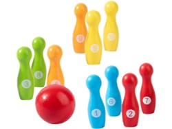 Juego De Bolos De Madera Educativo Para Niños Y Niñas: Aprendizaje De Colores.