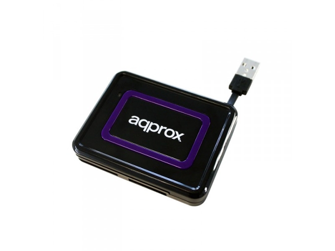 Lector de Tarjetas APPROX appCRDNIB USB 2.0 Negro y Morado