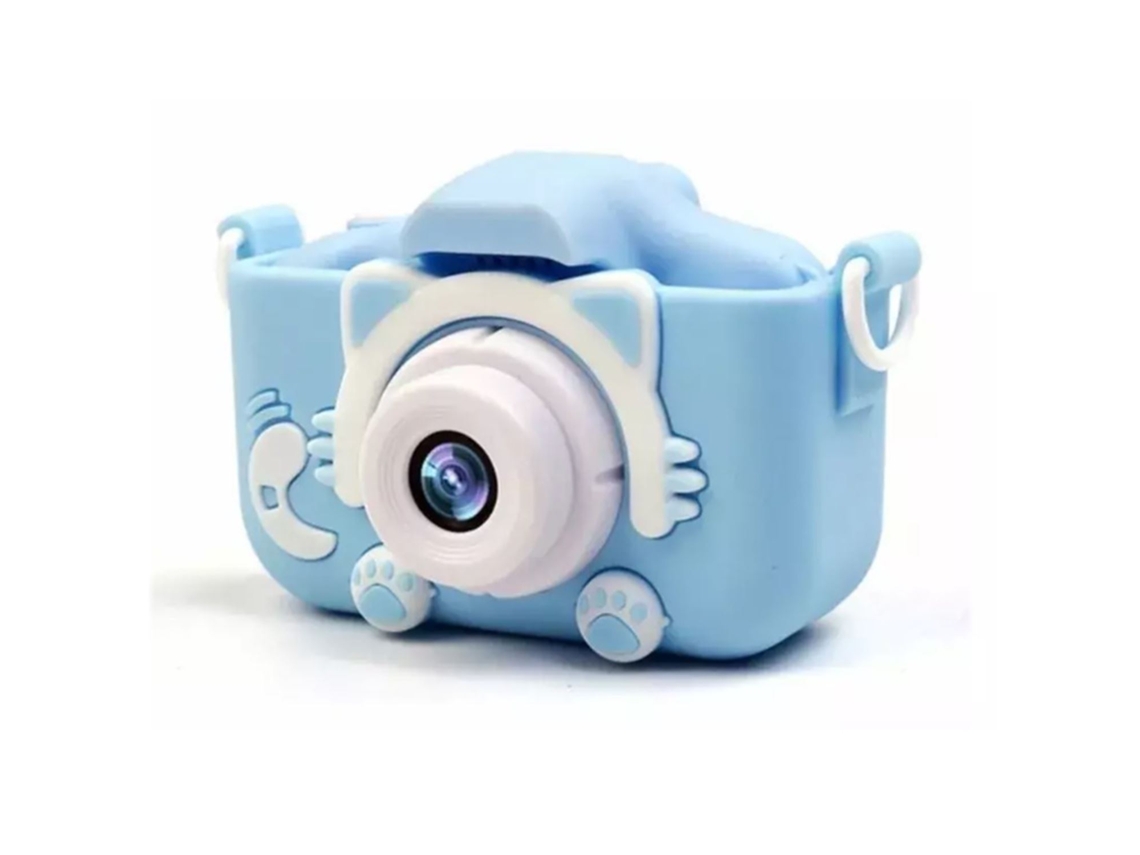 CP X5 Kids HD 1080P Cámara de fotografía y vídeo digital con ranura para tarjeta Microsd Pantalla LCD a color de 2'' Gato azul
