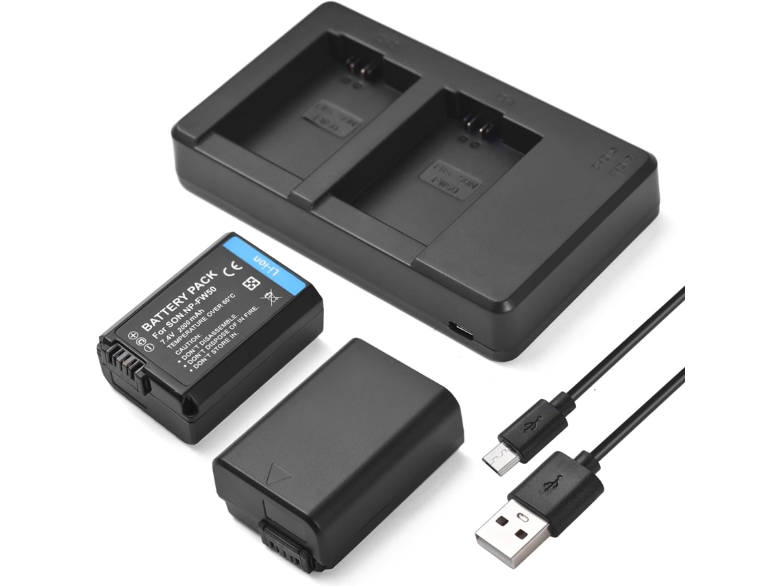 Kit Completo De Cargador De Baterías Para Cámara Con Dos Baterías De 7,4 V.