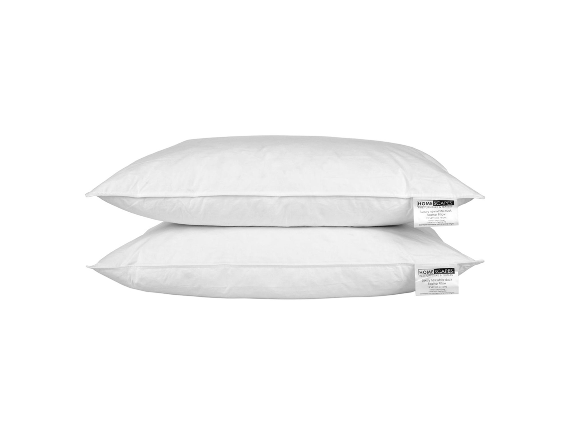 Almohada De Dormir Homescapes Duck Feather Pair Algodón Blanco (50x75cm)