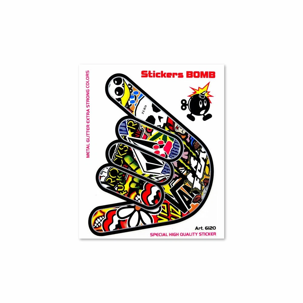 Adhesivos Stickers Bomb Mano Shaka 10 X 12 Cm