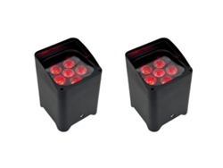 Focos LED Par, 6 x 18 W RGBWA UV, control inalámbrico y wifi, negros, enchufe europeo OEM