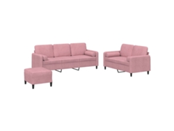 Maison Exclusive - Juego De Sofás Con Cojines 3 Piezas Terciopelo Rosa
