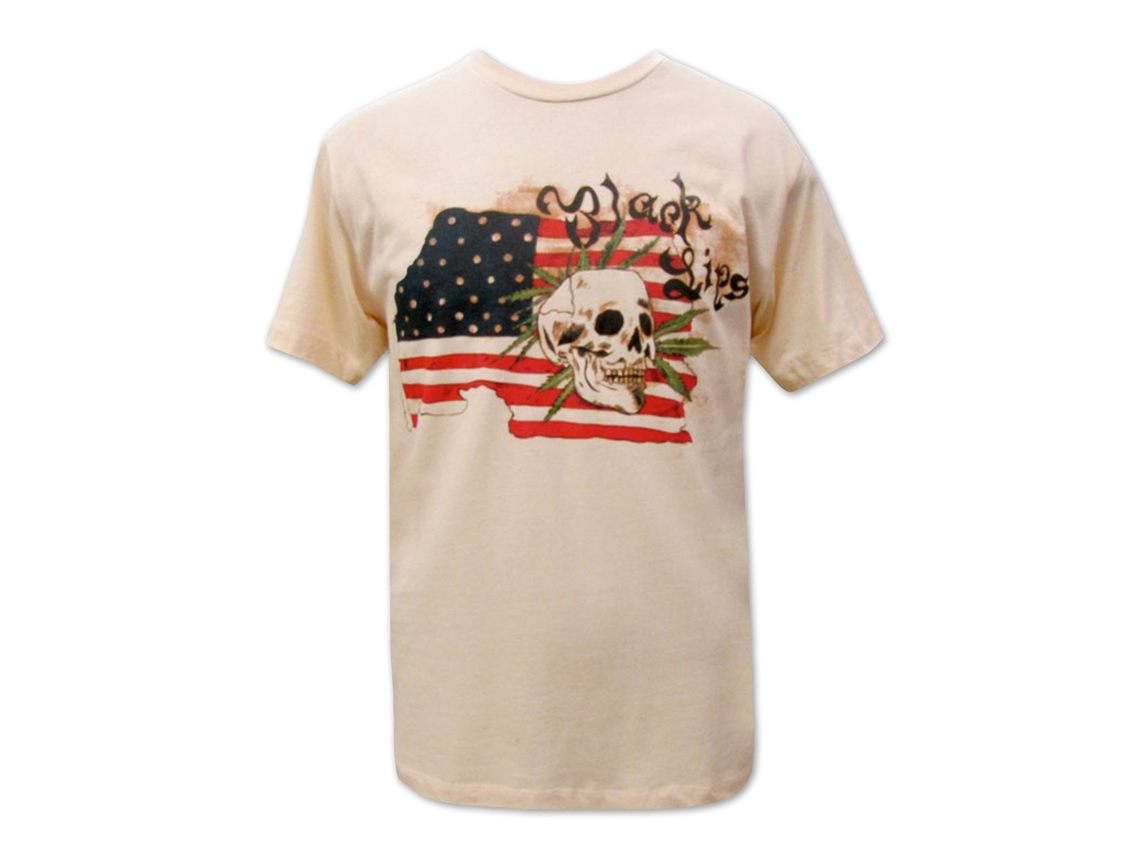 Black Lips Flag T-shirt Rockinstone Unisex Adults Best Sellers Size:m