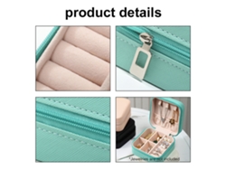 Joyeros para mujer, estuche de viaje de piel sintética, organizador pequeño con cremallera para guardar joyas, collares, anillos, pendientes y labiales.
