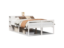 Maison Exclusive - Cama Con Estantería Sin Colchón Madera Maciza Blanca 120x200 Cm