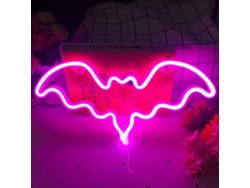 Letrero Led De Neón Con Forma De Murciélago Para Halloween, Con Luces Usb/a Pilas, Ideal Para Decoración De Paredes, Bares, Fiestas Y Como Regalo Para Niños.