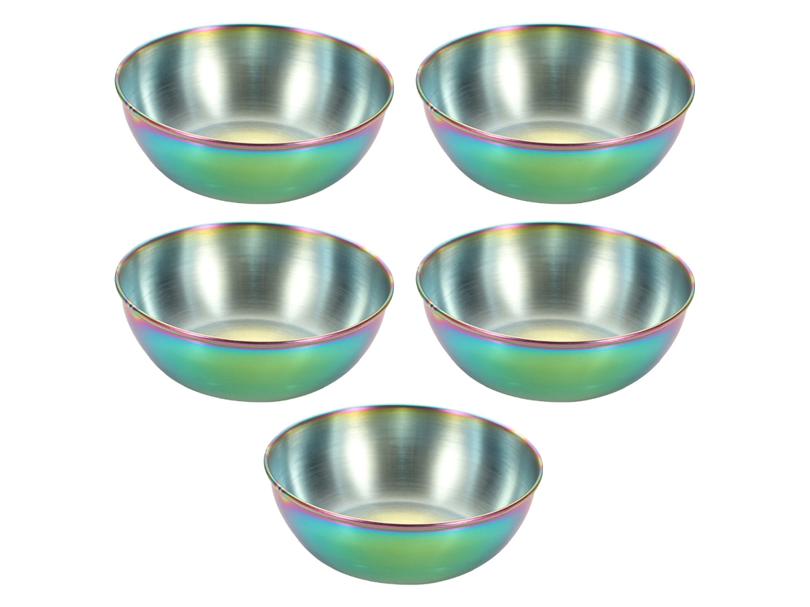 Juego de 5 platos laterales de acero inoxidable. MEOIRUERY