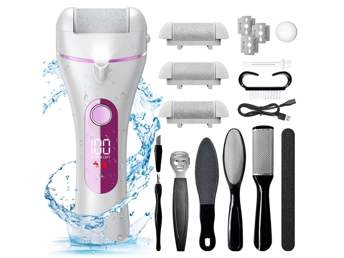 Removedor de callos eléctrico portátil para pies, kit de herramientas de pedicura, Rosayunzii