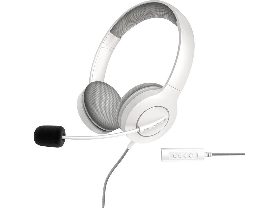 Auriculares con Cable ENERGY SISTEM Headset Office 3 (On Ear - Micrófono - Blanco)