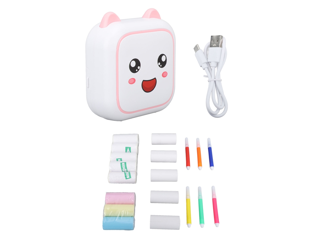 Mini Impresora Portátil De Pegatinas Bluetooth Sin Tinta Para Niños, Para Notas, Diario, Estudio, Rosa