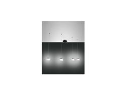 Lámpara colgante LED Arabella de metal y vidrio soplado Blanco 3547-49-102 FABAS LUCE
