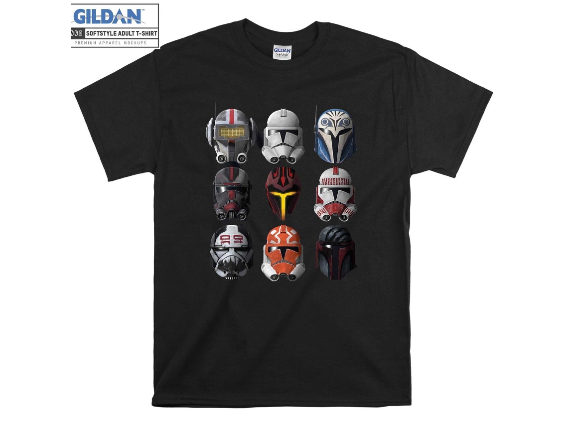 Camiseta Rockinstone Star Wars The Clone Wars Clone Helmets（m）