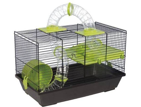 Jaula para Hamsters VOLTREGA 938 (Negro y Verde - 70x106x41 cm - Plástico y Metal)