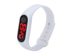 Reloj Electrónico Digital Luminoso Con Correa Blanca, Resistente Al Agua, Batería Sr621sw.