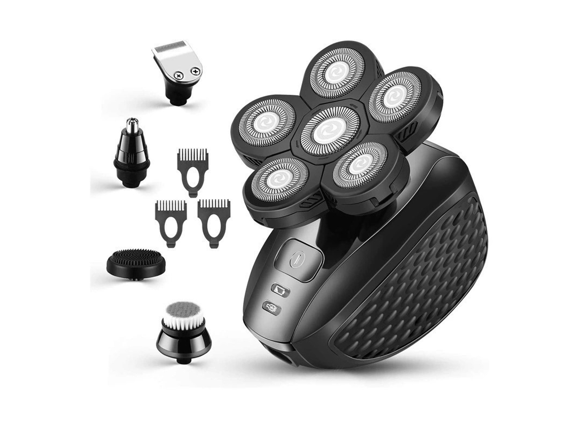 Set De Afeitadora Eléctrica Lk-6300, 6 Cuchillas Flotantes + 6 Accesorios Para Afeitado Y Cuidado Personal, Recargable Por Usb.