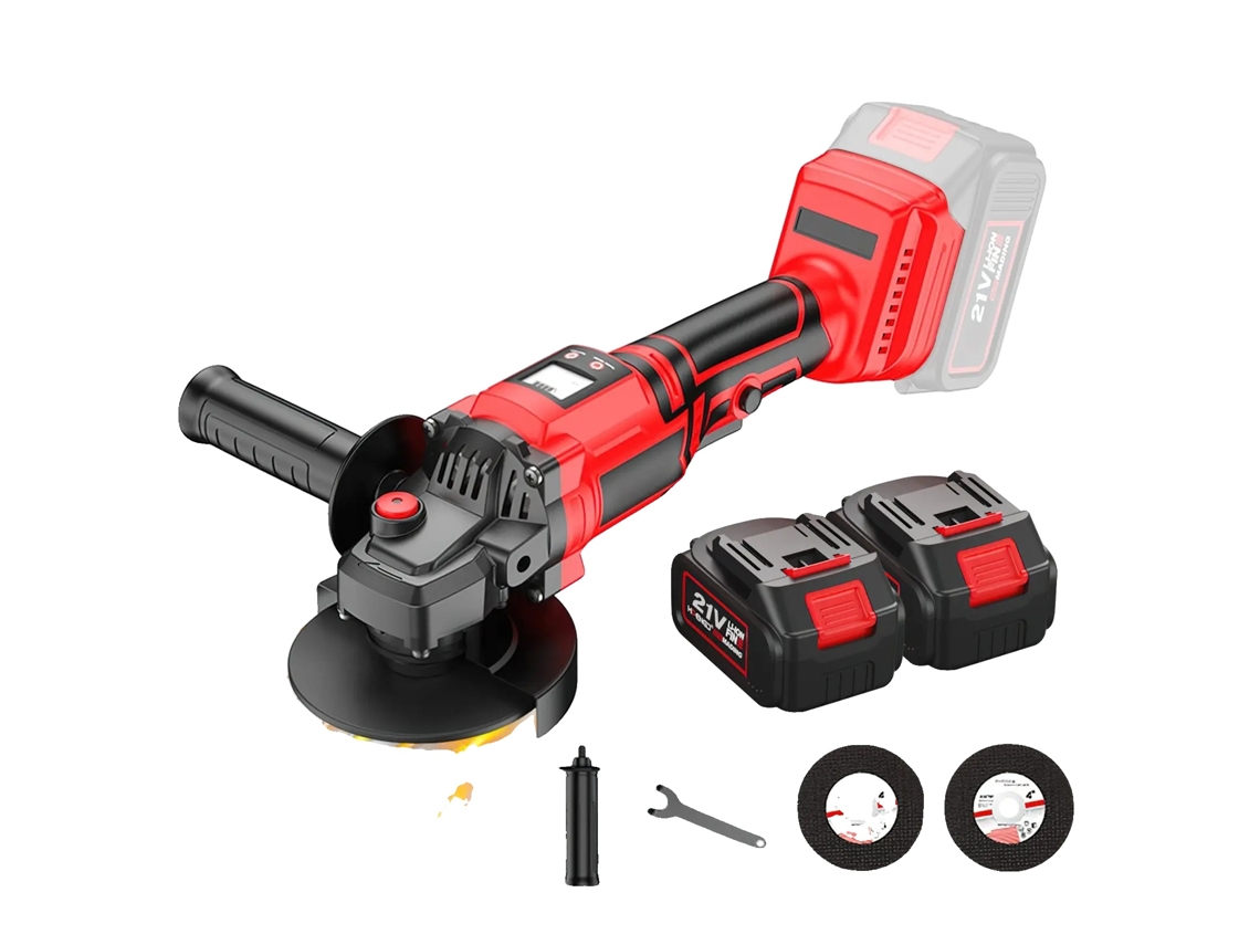 Amoladora angular, motor sin escobillas, control de velocidad variable, 2 baterías, OEM UE