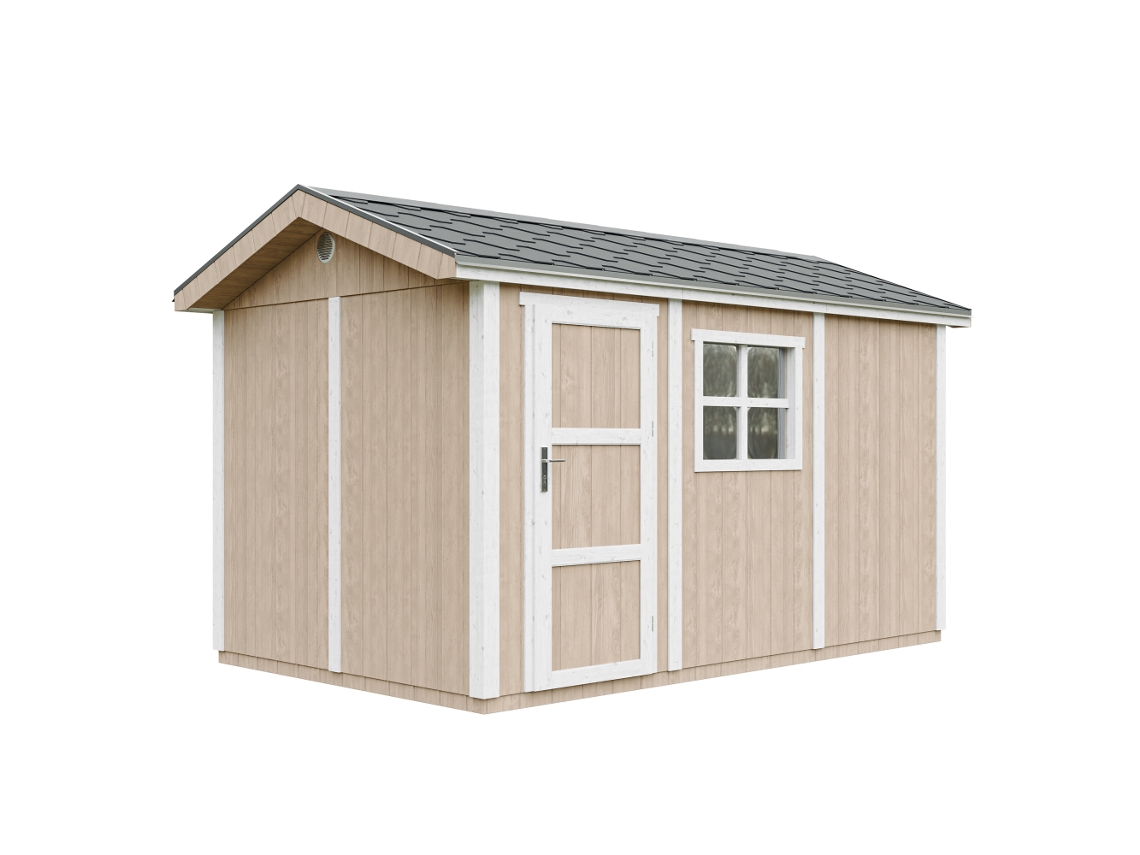 Casa De Jardim Qualidade Premium 8,68 M² A252x250x412 Cm Com Piso E Telhas Betuminosas Timbela M914 Terra Marrom