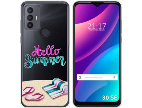 Carcasa para TCL 30 SE TUMUNDOSMARTPHONE Dibujos Transparente Summer Multicolor