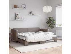 Sofá Cama Nido Con Colchón Tela Gris Taupe 80x200 Cm