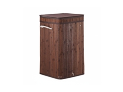 Relaxdays Cesto Para Roupa Suja Em Bambu, Dobrável E Portátil, Xl 70l Com Tampa, 63 X 36 X 36 Cm, Castanho