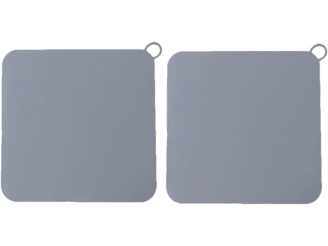 Tapas de desagüe de silicona Villcase, 20x20 cm, 2 piezas, gris, filtro de olores y antiobstrucción para baño y