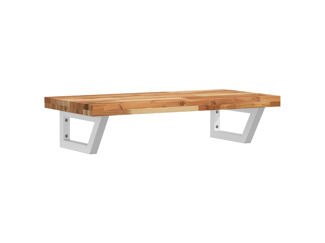 Estante de lavabo de pared acero y VIDAXL madera maciza de acacia