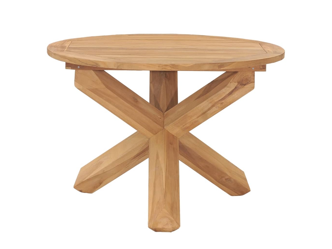 Mesa de comedor de jardín Maison Exclusive Ø110x75 cm Madera maciza de teca