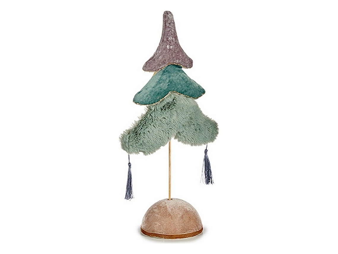 Árbol de Navidad Multicolor Prateado Madeira Turquesa Poliéster 12 X 43 X 22 cm
