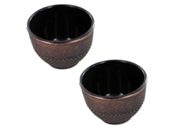 2 vasos de hierro fundido negro y bronce - 0,15 L AROMANDISE