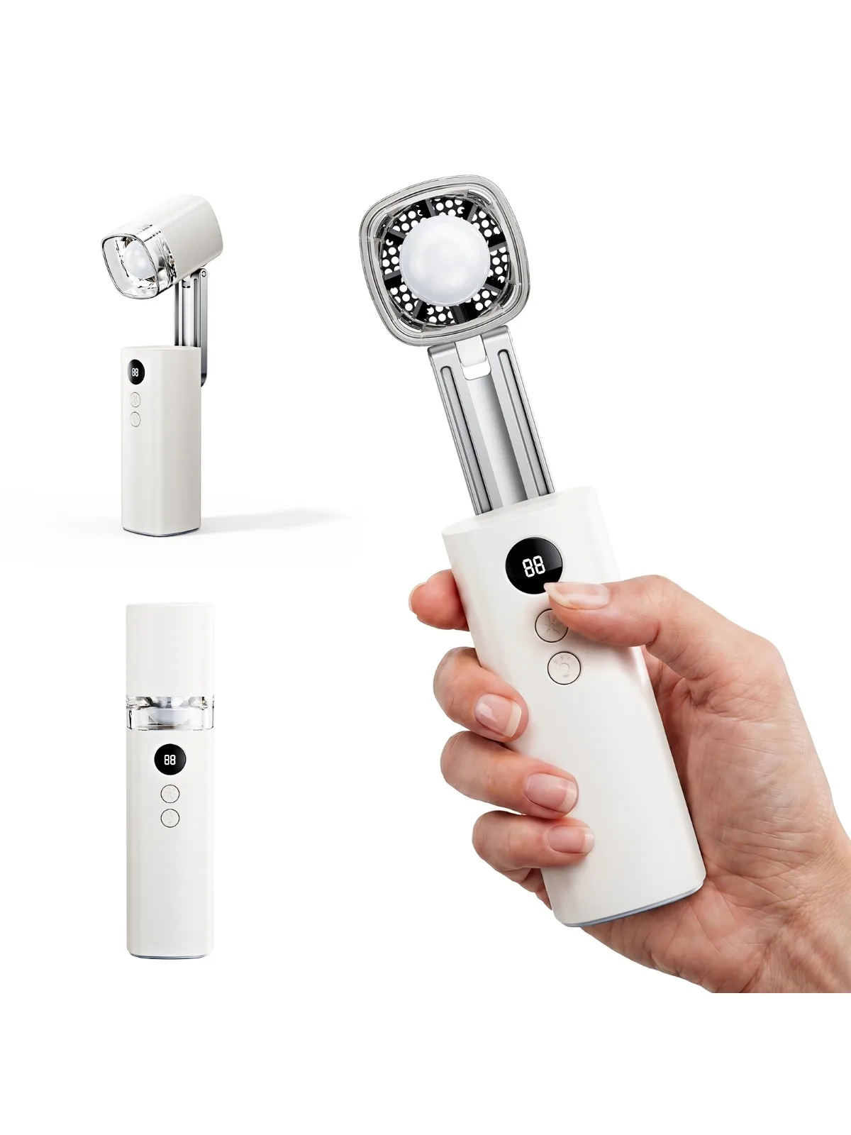 Ventilador Portátil De Mano (blanco) De 100 Velocidades, Mini Ventilador De Bolsillo Recargable Para Viajes.
