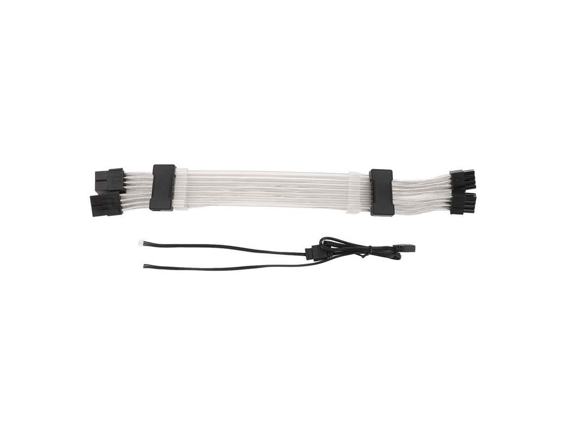 Cable De Extensión De Alimentación Para Gpu Argb 2x8pin 30cm 5v 3pin Sync Con Iluminación Cuadrilateral Negra