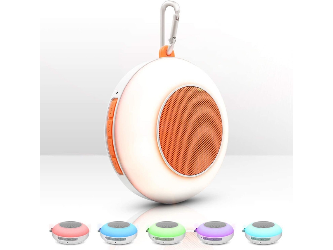 Altavoz Bluetooth portátil IPX5 resistente al agua con iluminación LED, estéreo, graves, TF/AUX, ciclismo, color naranja, Yizhood