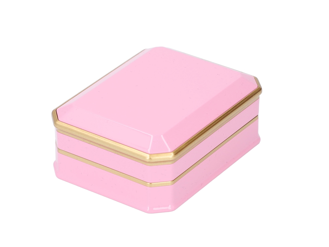 Caja rosa para collar con luz LED, ideal para regalar joyas.