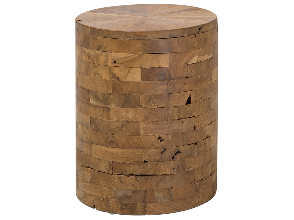 Mesa de centro BELIANI Brant de Madera de teca Madera clara 35x35x45