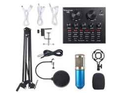Kit De Micrófono De Condensador Con Tarjeta De Sonido Multifuncional Para Grabación Y Transmisión En Directo.