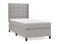 Maison Exclusive - Cama Box Spring Con Colchón Tela Gris Claro 100x200 Cm