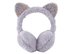 Orejas de gato, manguitos de felpa con lentejuelas, accesorios de invierno para la cabeza.