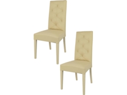 Conjunto de 2 Cadeiras T M C S Chantal (Bege Areia - 99x46x55 cm - Madeira)