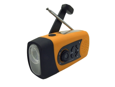 Radio solar del tiempo de la emergencia de la manivela, radio portátil de TF/FM con poder de la linterna 2000mAh del LED