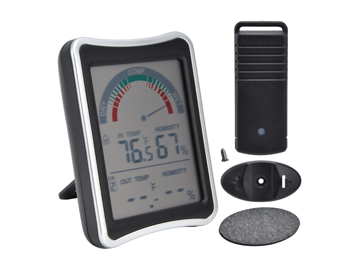 Termômetro Higrômetro Digital Wireless Indoor Com Tela Exibição Medição -50°c A 70°c 20% A 99%ur