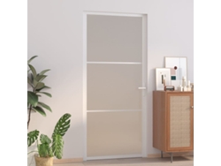 Puerta interior de 93 x 201,5 cm, vidrio esmerilado y aluminio blanco WSD404171 Lovely Home