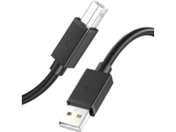 Cable USB tipo B para impresora, 2,1 metros, conexión estable de alta velocidad para portátil, monitor y ordenador (A a B)