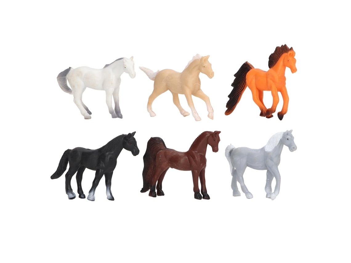 Conjunto De 6 Figuras De Cavalo Simuladas Brinquedo Educativo Para Crianças Decoração