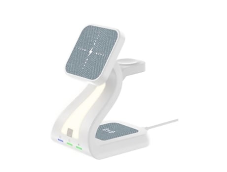 Cargador inalámbrico magnético de 15 W, soporte de carga rápida 3 en 1, compatible con Apple iPhone, iWatch, AirPods, blanco CHRONUS