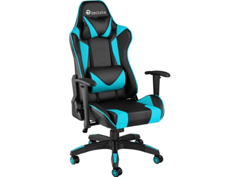 Silla De Oficina Twink TECTAKE (Negro/Azul Claro - Cuero Sintético - 68 X 69 X 125 cm)