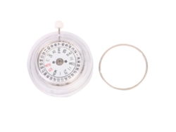 Mecanismo De Repuesto Para Reloj Con Indicador De Día Y Fecha, Fabricado En Metal Precioso Blanco.
