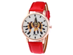 Reloj De Pulsera Analógico Para Parejas Con Correa De Piel Sintética, Estilo Moderno Y Lujoso (rojo)