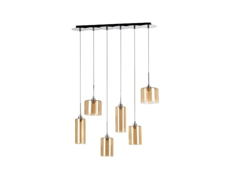 Eurybia Lámpara De Suspensión En Metal Cristal Cromo Champán 75X15X110 Cm EPIKASA